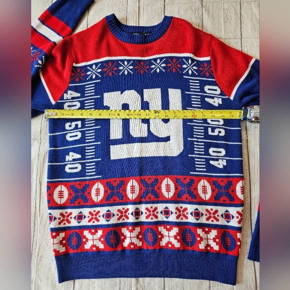 NFL Team Apparel •Size Medium• New York Giants Ugly Sweater Fair Isle Soft Cozy - Picture 5 of 6